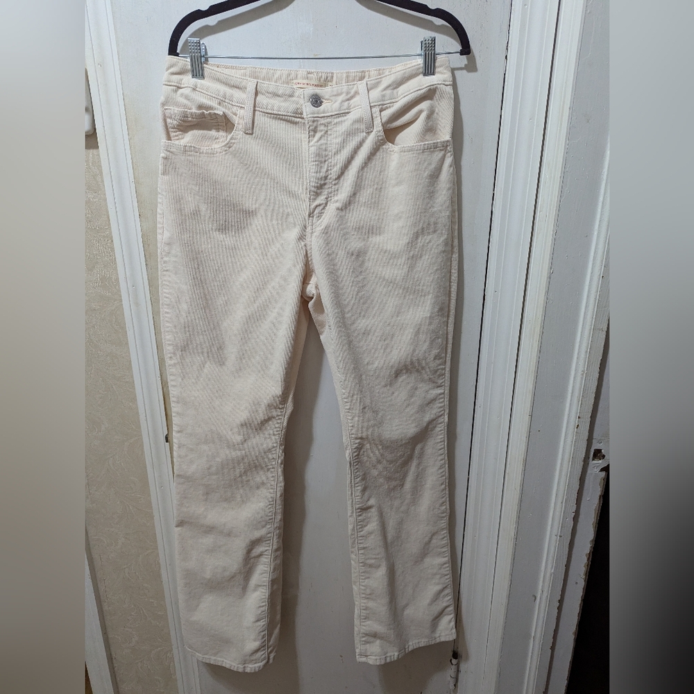 Levi's 725 High Rise Women's Boot cut Corduroy Cream Jeans Size 31